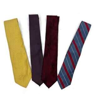 Lot of 4 Men’s Silk Ties | Dior | Oleg Cassini | Oscar De La Renta